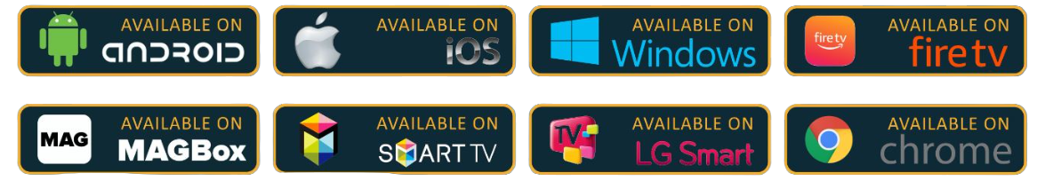 StreamHut4K IPTV supported devices including Android, iOS, Windows, Fire TV, MAG Box, Smart TV, LG Smart TV and Chrome